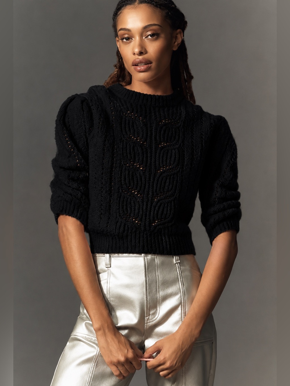 New Rebecca Minkoff Sz XS Campbell Puff-Sleeve Sweater